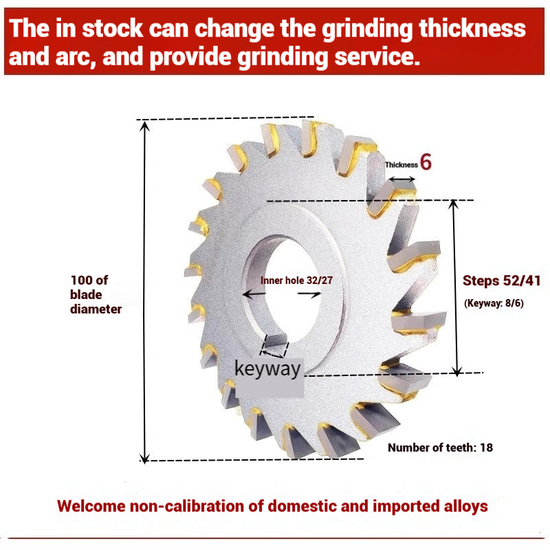 1056-Alloy three-face milling cutter can be customized tungsten steel 63 80 100 125 YW2 steel parts milling slot welding disk cutter Shandong Denso Pricision Tools Co.,Ltd.